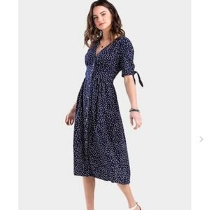 Valeria Polka Dot Button Dress